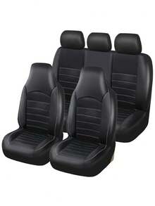 5-Seater/2-Seater/1-Seater Classic Universal PU Leather Front Car Seat Covers, Full Coverage PU Leather Front Seat Covers, High Back Bucket Seat Covers - Suitable For Most Cars - Line - View 22