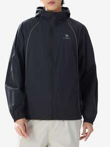 CAMEL CROWN Chaqueta de protección solar para exteriores para hombres, protección UV, impermeable, fresca, absorbe la humedad, secado rápido, primavera/verano. Estilo unisex. - Fantasma negro - Ver 1