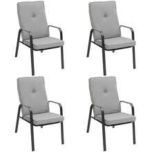 [Free Shipping] 4 Patio Dining Stackable Chairs Set With High-Back Cushions-XY614266 - FXC8DOXGV8EKT0 - View 4