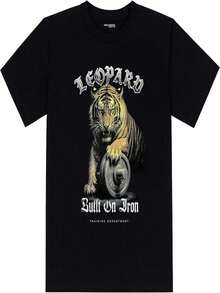 Playera Leopard Training Oversize Full ColorVarsityWar Dog - 50% Algodón, 45% Poliéster, 5% Elastano, Suave, Estampados War Dog, Anchor y Melted Leopard, Corte Holgado - Negro - Ver 1
