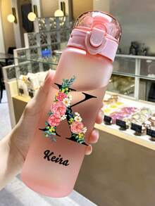 1PC 26oz/780ml Personalized Minimalist Optional Surname Initial Name Water Bottle - Customizable Name LOGO Plastic Drinkware, Hand Wash, Lightweight, Round, Suitable For Running And Sports, First Day Of School, Back To School Gift, Party, Travel, School Water Bottle, Ideal Gift For Birthday, Graduation, Boys, Girls, Teens - Multicolor - View 7