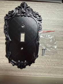 1pc Gothic Victorian Style Light Switch Plate Cover - Easy Installation, No Battery Required, Perfect For Home Lighting Wall Decor Switch Plate, Home Decor, Halloween Decor, Room Decor, Etc. - 1PC - View 3