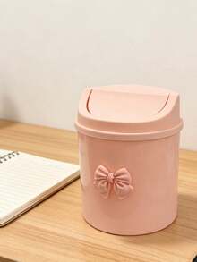 Vigour Summer 耐用塑料迷你垃圾桶，圓柱形旋轉蓋收納盒，附可愛蝴蝶裝飾，車用垃圾桶，小巧便攜，無需電源，適合桌面、汽車、廚房、臥室、梳妝台、辦公室與居家裝飾，適用情人節、母親節、教師節、開學季、宿舍 - 彩色 - 查看 14