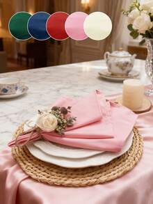 Solid Color Thick Napkins, Suitable For Restaurants, Kitchens, Weddings, Parties, Dining Tables, Home Decor - Multicolor - View 3