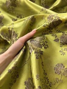 A Piece Of Brocade Silk Fabric With Floral Patterns, A High-Quality Material Suitable For Handcrafting. - Multicolor - View 4