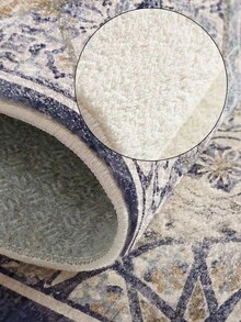 1pc Blue Moroccan Style Living Room Rug. Suitable For Kitchen, Dining Room, Bedroom, Room Holiday Decoration, Indoor/Outdoor, Office, Lobby, Anti-Slip Doormat, Bathroom Rug, Hallway, Study Gaming Area Rug. - Blue - View 4