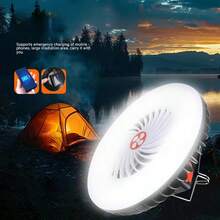 Rechargeable Light Camping Light Fans Lamp Multi-Functional Portable Outdoor Portable Lamp Night Emergency Tent Light With Hook - Multicolor - View 2