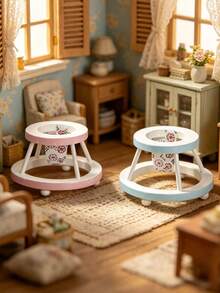 1個 3.5cm 娃娃屋迷你助行器裝飾品，溫柔馬卡龍INS風 1:12 娃娃屋迷你配件，逼真嬰兒助行器，娃娃屋場景道具，適用於娃娃屋臥室、遊戲區、公主屋場景、嬰兒助行器角色扮演，中性微景觀裝飾，桌面微景觀攝影，生日、派對、聖誕可愛主題禮物，充滿氛圍感，為微小空間增添柔和活力，打造療癒溫馨的迷你助行器世界 - 彩色 - 查看 1