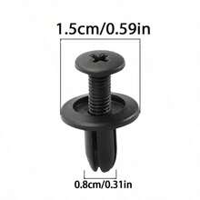 50/100/200個 6/8mm 黑色塑膠卡扣鉚釘，通用汽車車身飾條固定件，適用於汽車車身面板與裝飾零件 - 固定卡扣 - 查看 5