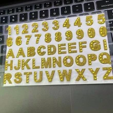 Glitter Letter & Number Stickers, Sparkle DIY Craft Decals For Kids, Scrapbooking, Creative Water Bottle Rhinestone Stickers - Multicolor - View 6