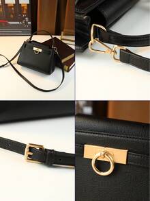 New Premium Fashion Versatile Handbag With Vintage Metal Ring Design Women's Small Square Bag - Multicolor - View 11