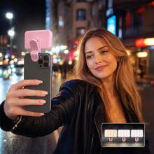 No 015062149-0001 1pc LED Selfie Fill Light, Clip-On Fill Light, Phone Selfie Light, Suitable For Phone And Computer, Makeup, Zoom Meetings, Live Streaming, Vlog, Perfect For Selfies And Video Calls 150mAh Suitable For Selfies And Live Streaming, Portable Light - BGD-11A Square - View 5