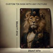 Vintage Style Personalized Wooden Sign - Customizable Animal Print Mural, Matte Finish, Washable And Reusable, Pre-Adhesive For Easy Installation, Suitable For Home Or Cafe Decor, - 888 - View 2