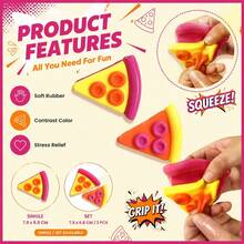 Juguete antiestrés suave con forma de pizza linda, esponja de recuperación lenta, juguete apretable para dedos con forma de pizza linda, antiestrés suave, forma de pizza triangular, rebanada realista, forma divertida, bordes redondeados, relieve 3D, puntos de cobertura realistas, suave y resistente, elástico tipo Q, suave y masticable, apretable, rebote, alivio del estrés, suave y esponjoso, apretón duradero, liso, rebote lento, regalo perfecto para fiesta de cumpleaños, bolsa de regalo, regalo festivo, antiestrés sensorial para la ansiedad, recompensa de aula - A - Ver 3