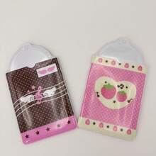 1pc Cute Strawberry Music Note Photo Card Holder, Asymmetrical Transparent PVC Card Sleeve With Beaded Lanyard, Suitable For Collecting Photo Cards - Multicolor - View 6