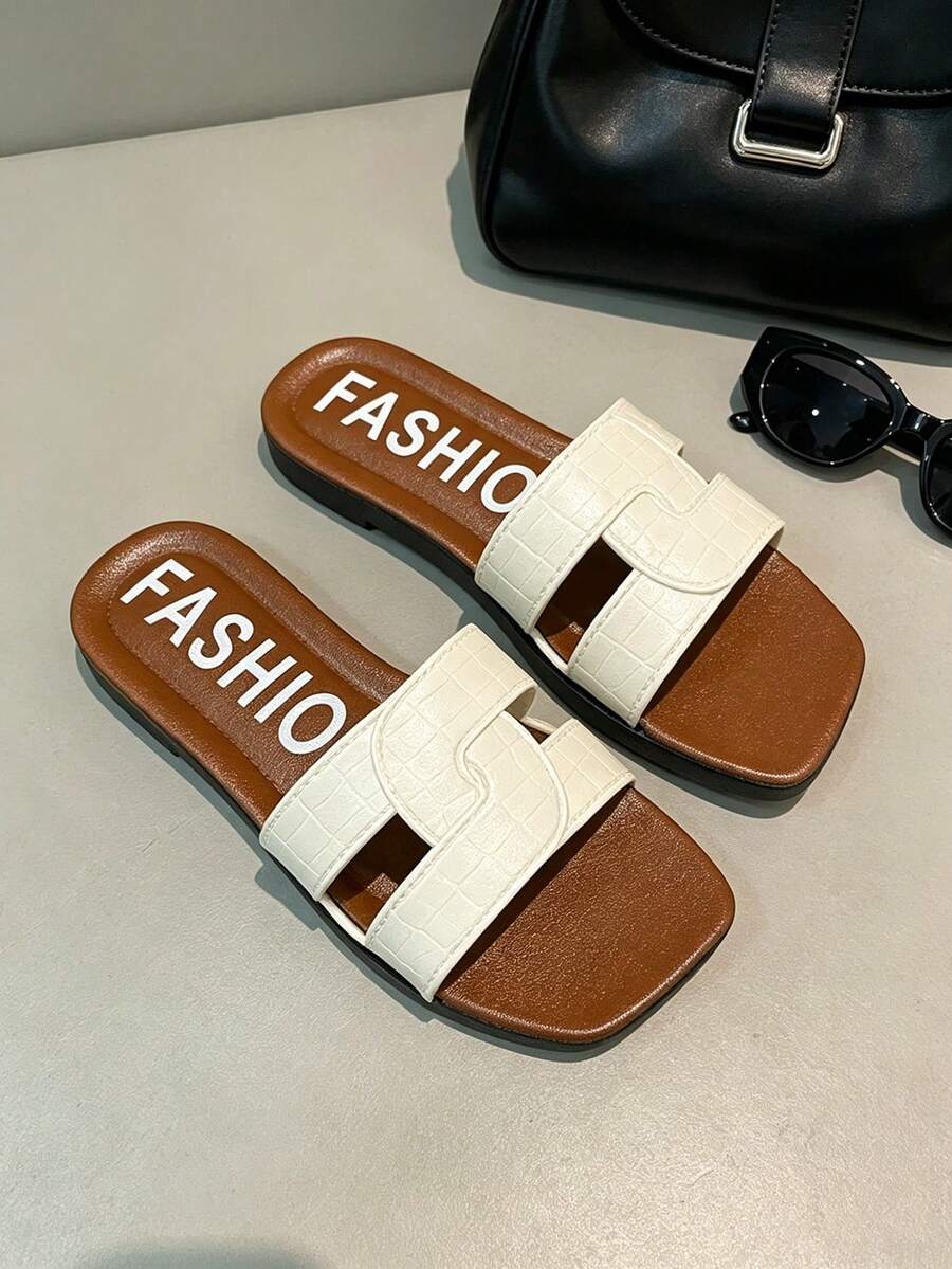Sandalias de mujer con tiras cruzadas, sandalias planas de verano, sandalias planas casuales de mujer, sandalias de verano, sandalias blancas, zapatos de verano de mujer, sandalias de mujer, zapatos de vacaciones, pantuflas blancas, sandalias planas de mujer, sandalias cómodas de mujer, pantuflas para el hogar, sandalias planas de verano cómodas para mujer, sandalias planas de punta abierta, sandalias de playa y vacaciones, pantuflas casuales elegantes - Blanco - Ver 1