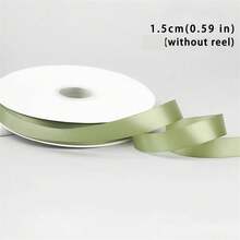 10 Yards Fresh Matcha Green Single-Sided Dense Satin Ribbon | Gift Wrapping, Floral Decoration, Clothing Accessory, Handmade DIY, Home Decor Multi-Purpose, Smooth Texture, Creates Exquisite Styles, Suitable For Daily Dressing And Gift Decoration (0.6cm/1cm/1.5cm/2.5cm/2cm) - Matcha Green - View 11