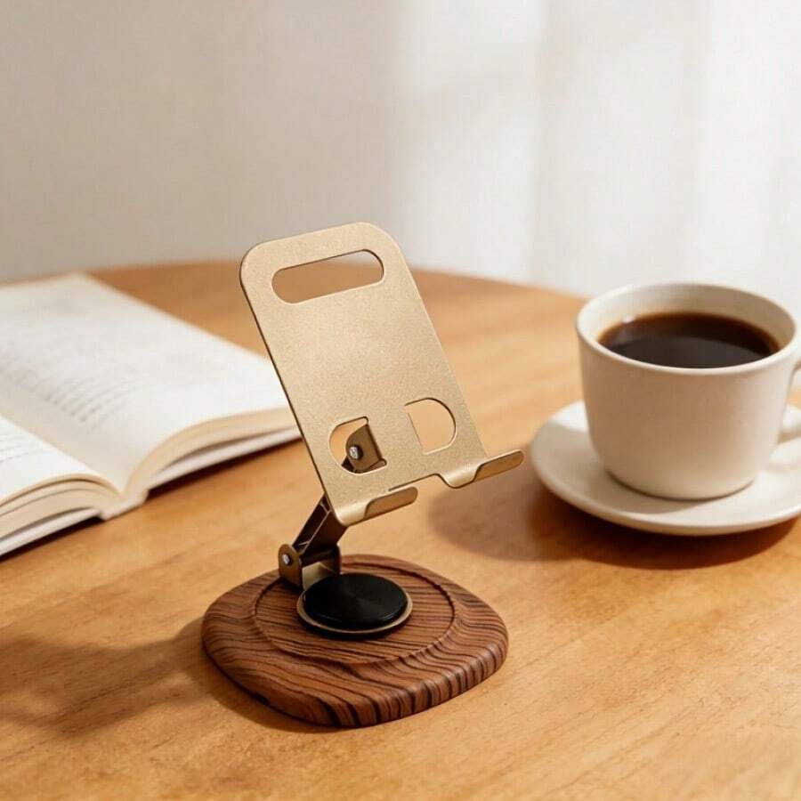 Desktop Phone Stand 360° Rotatable, Sturdy, Adjustable Desktop Phone Holder, Foldable Phone Stand, Compatible With All Phones - A - View 1