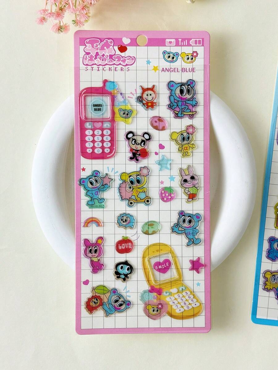 2026 New Arrival! Cute Rabbit Stickers, Loved By Girls, Perfect For Children's DIY Decoration, Office And School Decoration, Notebook Stickers, Ledger Stickers, Suitcase Stickers, Guitar Decoration, Laser Stickers, Great Gift For Friends And Family, Also Christmas Gift And Christmas Decoration - Multicolor - View 1
