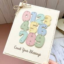 1pc 0-9 Number Cutting Template, Suitable For Making Cards DIY Birthday Scrapbook, Wedding Decoration, Embossing Template, Stencil, Number Cutting Template, - Number - View 6