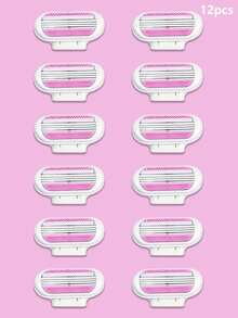 Bikini Razor For Women, 3-Layer Stainless Steel Blades, Hair Removal Razor With Replaceable Blades, For Private Areas, Underarms And Legs, Hair Salon Beauty Travel Essential - 12 Pink Replacement Blades - View 19