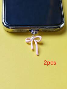 Bow Knot Dust Plug, Rubber Stopper For Charging Port & Data Port, Compatible With Apple & Type-C Phones - Multicolor - View 24