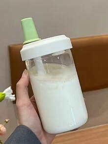 1pc Transparent Large Capacity Straw Cup, Heat-Resistant Portable Milk Tea Cup, PP Material, Suitable For Juice, Milk And Direct Drinking Water - Multicolor - View 8