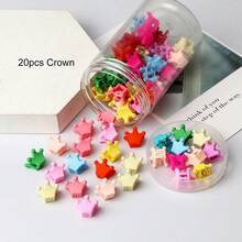 20 50 Unidades Pinzas de Flores Coloridas para Niños y Niñas, Pequeñas Horquillas de Dibujos Animados, Accesorios para el Cabello - Negro - Ver 1