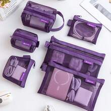 6pcs Minimalist Transparent Mesh Coin Purse, Portable Mini Zippered Change Pouch, Travel Coin Wallet, Can Store Cards, Keys And Loose Change,Back To School - A - View 11