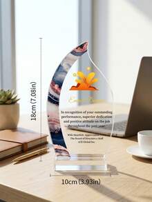 1pc Customized Logo & Text Acrylic Sailboat Trophy, Personalized Employee Appreciation Gift, Colleague Manager Team Member Recognition Award, Graduation Sports Retirement Commemorative Anniversary Gift - Multicolor - View 8