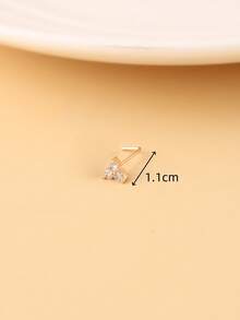 2pcs New Nose Studs, Fashionable And Cute Piercing Nose Studs, Suitable For Daily Wear - Multicolor - View 2