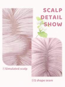 alicegarden 26 Inch Long Synthetic Wig, Natural Straight Style, Stunning Pink. With Bangs Design, This Wig Is Suitable For Women's Daily, Party And Cosplay Use, Natural And Durable, Ideal Wig Gift For Women., Halloween - Pink - View 3