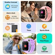 Reloj inteligente unisex, notificación de mensajes, reproducción de música, contestar llamadas - Multicolor - Ver 5
