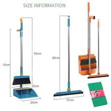 Long Handled Dustpan And Brush Set – Strong Metal Handle Dust Pan & Broom Sweeper With Lip, Standing Up For Upright Storage – UK - A - View 5