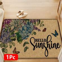1 pieza, Decoración del hogar, Estampado de patrón floral, Alfombra de cocina de lino, Tapete de cocina, Tapete de piso, Tapete de baño, Tapete de puerta, Impresión 3D rectangular, Adecuado para sala de estar, dormitorio, pasillo, baño, lavandería - Alfombra de poliéster, Adecuado para decoración del hogar interior y exterior - Multicolor - Ver 13