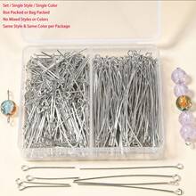 100/300pcs 9-Pin Boxed Decorative Accessories, 25mm-50mm Flexible 9-Pin, Suitable For DIY Bracelets, Necklaces, Earrings, Handmade Crafts And Pendant Beading Supplies, Size Can Be Selected Individually - Nine-digit Needle (white K) - View 1