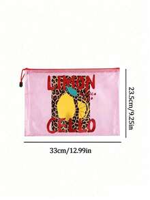 防水海灘化妝包，印有豹紋檸檬與「LIMON CELLO」文字，大容量透氣網格化妝包，便攜式化妝收納包，海灘盥洗包，夏季熱帶風旅行收納包，多功能盥洗包，適用於游泳、度假、宿舍、浴室、化妝品、護膚品、配件、文具、海灘用品，可愛大學風，獨特教師節禮物、生日、節日、派對、度假、婚禮、開學禮物 - 彩色 - 查看 11