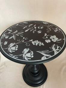 French Vintage Side Table, Mid-Century Style Small Coffee Table, Living Room Sofa Side Cabinet, Corner Table, Movable Bedside Table, Small Round Table - Black - View 6