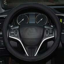 Premium Business Car Steering Wheel Cover, 38cm Fashionable Rhombus Embossed 3D Leather Steering Wheel Cover, All-Season Universal, With Inner Ring - Rhombus Lattice - View 10