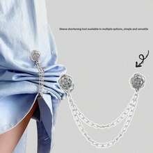 Three Magnetic Clothespins And A Multi-Purpose Strong Magnetic Clasp With A Metal Chain, Suitable For Securing Headscarves, Trouser Legs, And Shirt Cuffs (Flower Design). - One Size - View 8