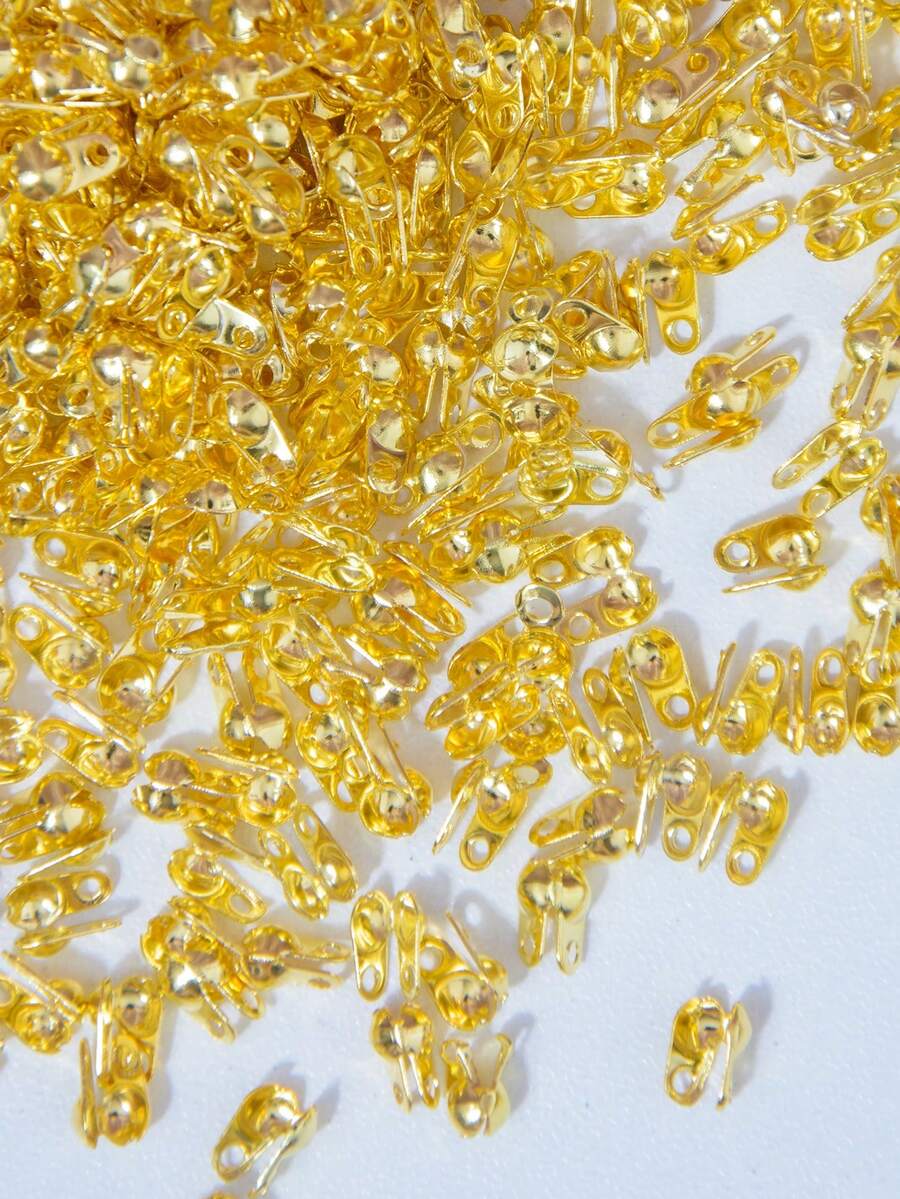 30/100/200/500/1000pcs/Set Mini Gold Side Clasp Buckles, Used For Handmade DIY Jewelry Wire End Fixing - Gold Side Buckle - View 1