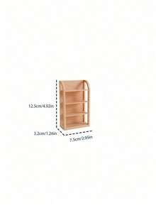 MINKOJA MINKOJA 1 Pc Miniature Cabinet Ornament, A Miniature Bookshelf, A Miniature Storage Cabinet, A Miniature Clutter Cabinet, Dollhouse Additions, Dollhouse Toys, Toy House Decorations, Model House Additions, Photography Props - 米色 - 單側擱板 - 查看 11