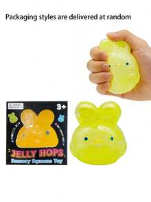 Macaron Jelly Rabbit Squishy Toy, Soft Slow Rebound Design. Stretch And Squeeze To Relieve Stress. Translucent Jelly Texture With Cute Macaron Colors. Adorable Desk Decoration, Durable. Ideal Birthday, Holiday Gift For All Ages. - Multicolor - View 15