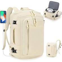 Mochila de viaje expandible: dimensiones base de 40 x 30 x 20 cm, capacidad de 30 litros; al expandirse, las medidas son 40 x 30 x 25 cm y la capacidad aumenta a 35 litros. Incluye compartimento para ordenador portátil de 15,6 pulgadas. - A - Ver 2