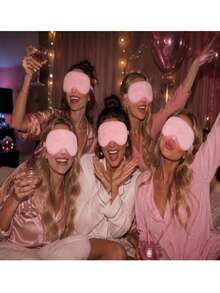 12pcs Pink Spa Pajama Party Supplies - Sleep Mask And Bow Headband, Suitable For Pajama Party Gifts, Hair Accessory Set - Pink - View 3