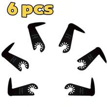 6pcs Multi-Function Oscillating Saw Blades, High-Performance Toothed Edge Design, Quick Change - Compatible With Most Battery-Powered Drills/Oscillating Tools - Suitable For Drywall, Metal, Wood, Construction Projects - A - View 1