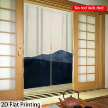 [2D Flat Print] 1pc Minimalist Abstract Mountain Outline Japanese Style Printed Door Curtain, 100% Polyester, Comfortable And Soft, Home Partition Decorative Screen, Practical Shop Room Divider Screen, Living Room And Bedroom Partition Design (Curtain Rod Not Included) - 1PC - View 11