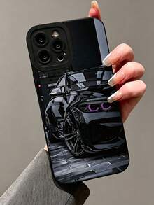 1PC Black Cool Sports Car Soft Shell Bold & Premium Phone Case Compatible With 17Promax 16Pro 15plus 14Pro 13 12 11 Shockproof Protective Phone Case Fashion Minimalist - Multicolor - View 3