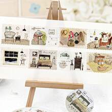 1 Roll 2m Minimalist Life Theme Decorative Washi Tape, Creative Aesthetic Stickers, DIY Decoration Collage Craft Materials, Holiday Gift, Personalized Scrapbook School Stationery Supplies School Supplies - W.P. - View 6