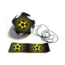 1pc Football Training Belt, Ball Control Trainer, Volleyball Spiking Trainer, Football Training Equipment - Yellow Printed Soccer Ball - View 3